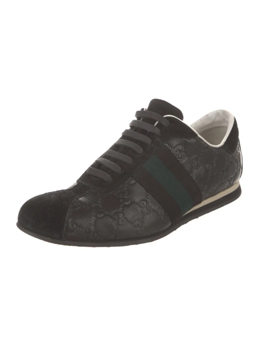 Gucci Black Guccissima Webbed Sneakers